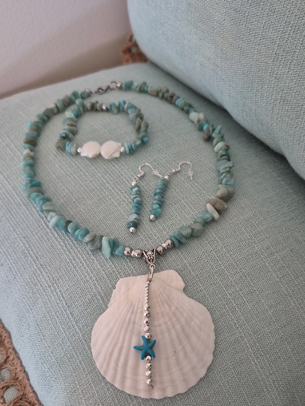 Amazonite & Shell 3 Piece Jewelry Set - Picture 7 of 7